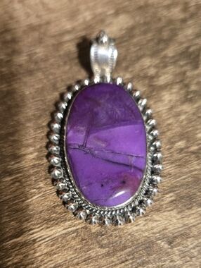 Dan Dodson Vintage Sterling Silver Purple Charoite Oval Pendant